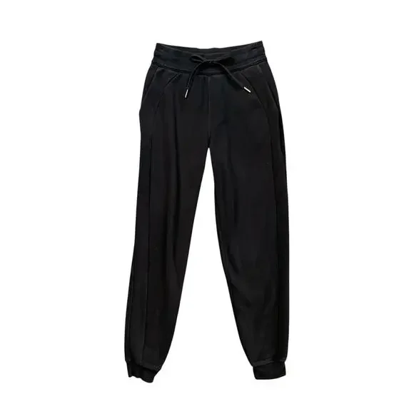 Lululemon Jogger Womens 4 Black Scuba High Rise Fleece Lined Drawstring Sweat - Picture 1 of 11
